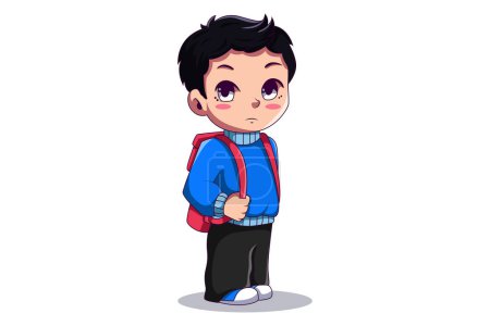 Illustration for Cute Student Boy Character Illustration - Royalty Free Image