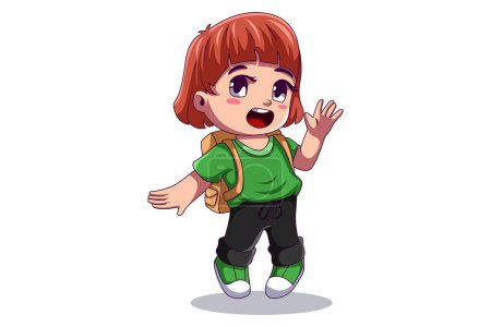 Illustration for Cute Student Girl Character Illustration - Royalty Free Image