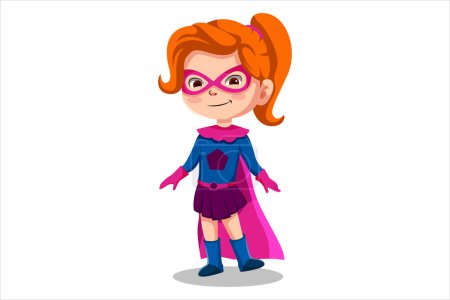 Illustration for Cute Little Superhero Character Illustration - Royalty Free Image