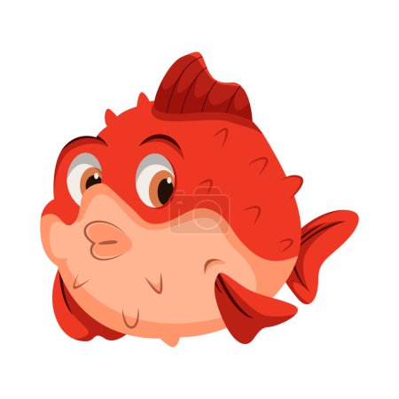 Téléchargez les illustrations : Illustration de personnage de poisson-globe mignon - en licence libre de droit