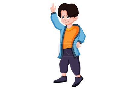Illustration for Cute Boy Character Design Illustration - Royalty Free Image
