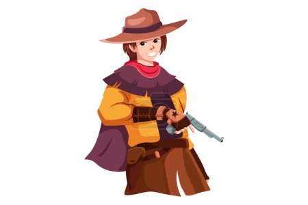 Téléchargez les illustrations : Illustration de conception de personnage Cowboy Homme - en licence libre de droit