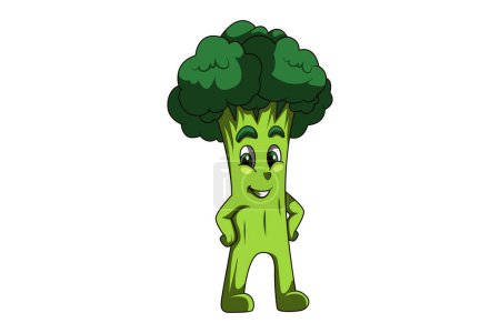 Ilustración de Lindo diseño de caracteres de brócoli Ilustración - Imagen libre de derechos