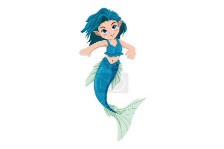 Illustration for Cute Little Mermaid Character Illustration - Royalty Free Image