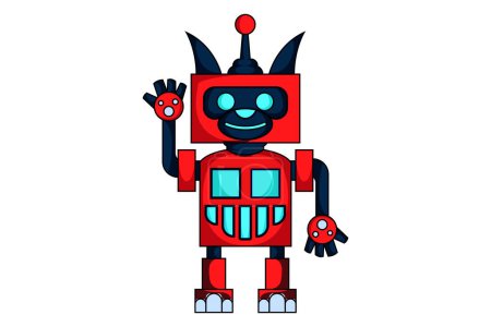Téléchargez les illustrations : Illustration de conception de personnage d'assistant de robot - en licence libre de droit
