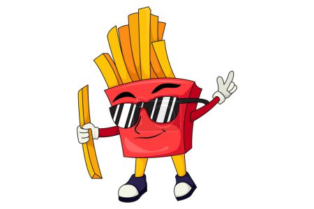 Illustration for Cute French Fries Character Design Illustration - Royalty Free Image