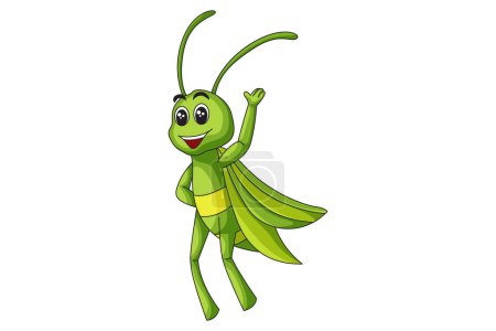 Ilustración de Grasshopper lindo diseño de caracteres ilustración - Imagen libre de derechos