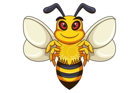 Téléchargez les illustrations : Illustration de design de personnage d'abeille mignon - en licence libre de droit