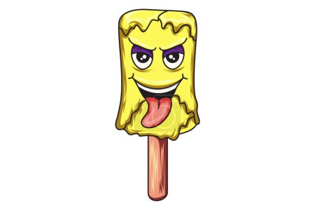 Illustration for Scary Ice Cream Character Illustration - Royalty Free Image