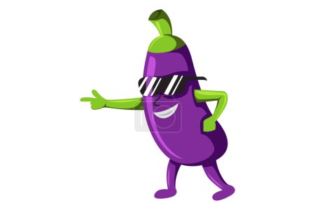 Illustration for Cute Eggplant Character Design Illustration - Royalty Free Image