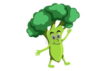 Illustration for Cute Broccoli Character Design Illustration - Royalty Free Image