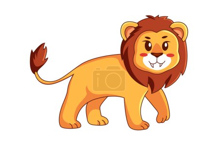 Illustration for Cute Lion Character Design Illustration - Royalty Free Image