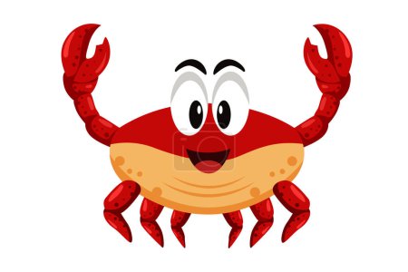 Téléchargez les illustrations : Illustration de personnage de crabe mignon - en licence libre de droit