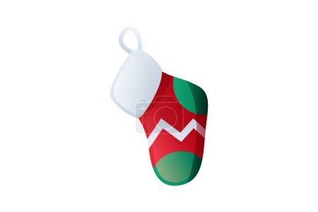 Foto de Navidad calcetín decoración etiqueta engomada diseño - Imagen libre de derechos