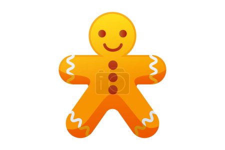 Illustration for Cute Christmas Gingerbread Cookie Sticker - Royalty Free Image