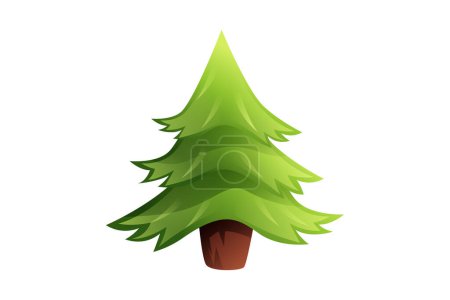 Téléchargez les illustrations : Sticker de Noël arbre d'épinette Design - en licence libre de droit