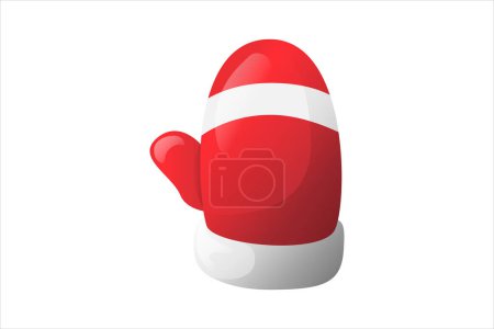 Ilustración de Etiqueta engomada roja de Navidad de Santa Mittens - Imagen libre de derechos