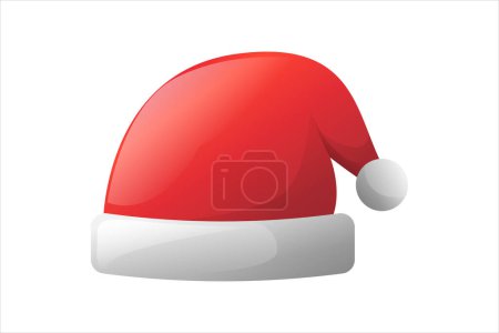 Téléchargez les illustrations : Santa Chapeau Noël Autocollant Design - en licence libre de droit