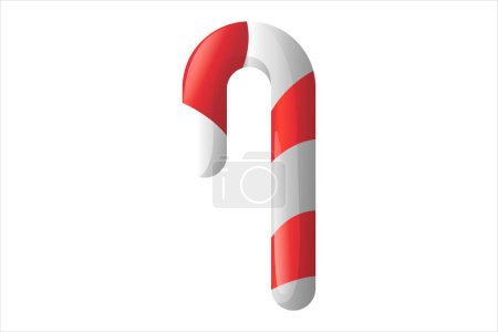 Illustration for Sweet Candy Cane Christmas Sticker - Royalty Free Image