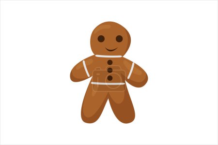 Illustration for Cute Gingerbread Cookie Christmas Sticker - Royalty Free Image