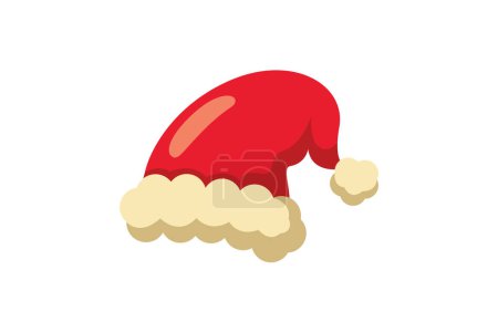 Ilustración de Etiqueta engomada roja de la Navidad del sombrero de Santa - Imagen libre de derechos