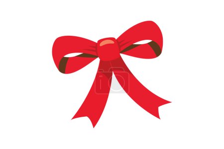 Illustration for Red Ribbon Christmas Sticker - Royalty Free Image