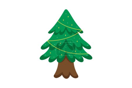 Ilustración de Árbol de abeto Navidad Pegatina Diseño - Imagen libre de derechos