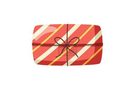Ilustración de Caja de regalo roja Pegatina de Navidad - Imagen libre de derechos