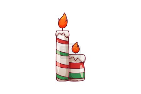 Illustration for Candle Light Christmas Sticker Design - Royalty Free Image