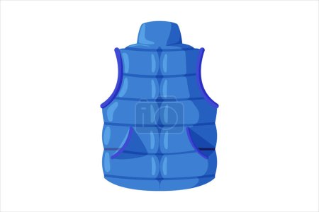 Ilustración de Chaleco azul diseño etiqueta engomada de invierno - Imagen libre de derechos