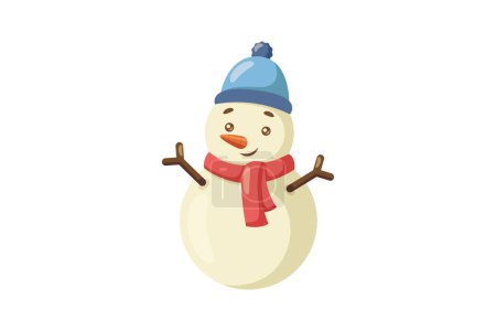 Foto de Lindo diseño de etiqueta engomada invierno muñeco de nieve - Imagen libre de derechos