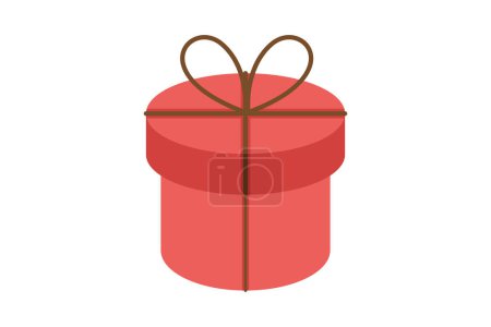 Illustration for Red Gift Box Winter Sticker Design - Royalty Free Image