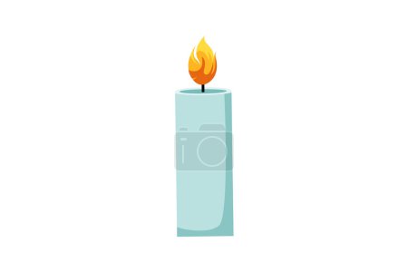 Ilustración de Luz de la vela Diseño de etiqueta engomada de invierno - Imagen libre de derechos