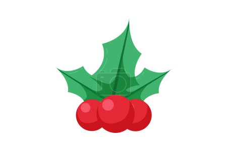 Illustration for Holly Berry Winter Sticker Design - Royalty Free Image