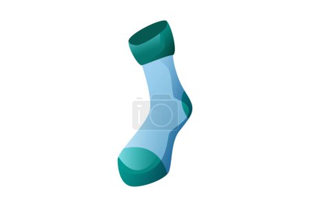Ilustración de Pegatina de ropa de invierno de calcetín azul - Imagen libre de derechos
