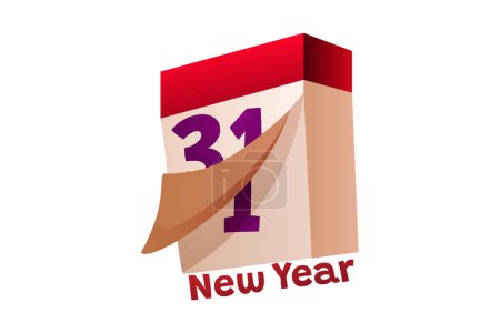 Illustration for New Year Calendar Sticker Design - Royalty Free Image