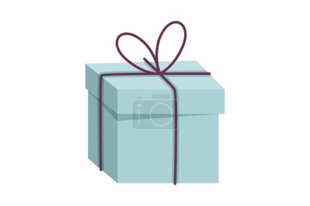 Téléchargez les illustrations : Boîte cadeau bleu Nouvel An autocollant - en licence libre de droit