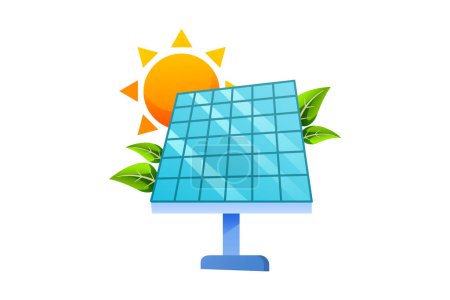 Foto de Diseño de la etiqueta engomada ambiental Panel Solar - Imagen libre de derechos