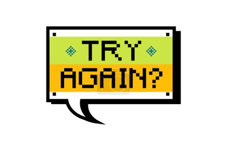 Illustration for Try Again Functional Game Related Sticker - Royalty Free Image