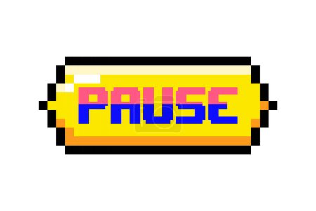 Illustration for Pause Button Functional Game Related Sticker - Royalty Free Image