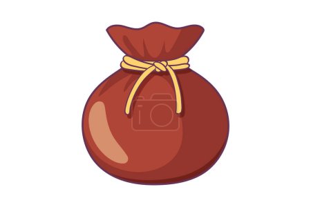 Illustration for Coin Sack Functional Game Related Sticker - Royalty Free Image