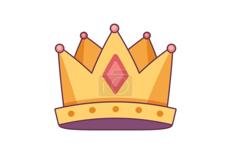 Illustration for Crown Functional Game Related Sticker - Royalty Free Image