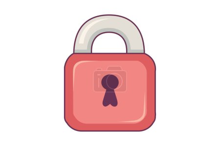 Illustration for Padlock Functional Game Related Sticker - Royalty Free Image