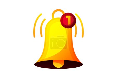 Ilustración de Notificación Bell información funcional etiqueta engomada - Imagen libre de derechos