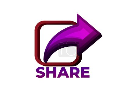 Ilustración de Botón Compartir información funcional etiqueta engomada - Imagen libre de derechos
