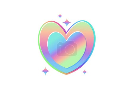 Foto de Diseño de etiqueta engomada del holograma del metal del corazón - Imagen libre de derechos