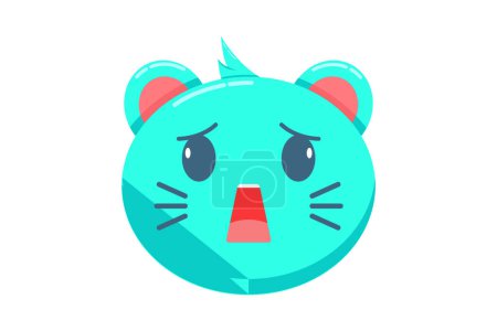 Illustration for Cute Cat Expression Sticker Design - Royalty Free Image