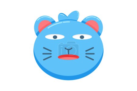 Illustration for Cute Cat Expression Sticker Design - Royalty Free Image