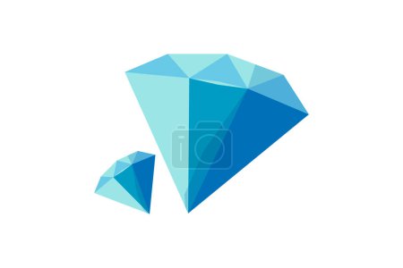 Diseño de etiqueta engomada plana retro de diamante azul