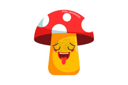 Illustration for Cute Mushroom Funny and Weird Sticker - Royalty Free Image
